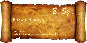 Bakay Szonja névjegykártya